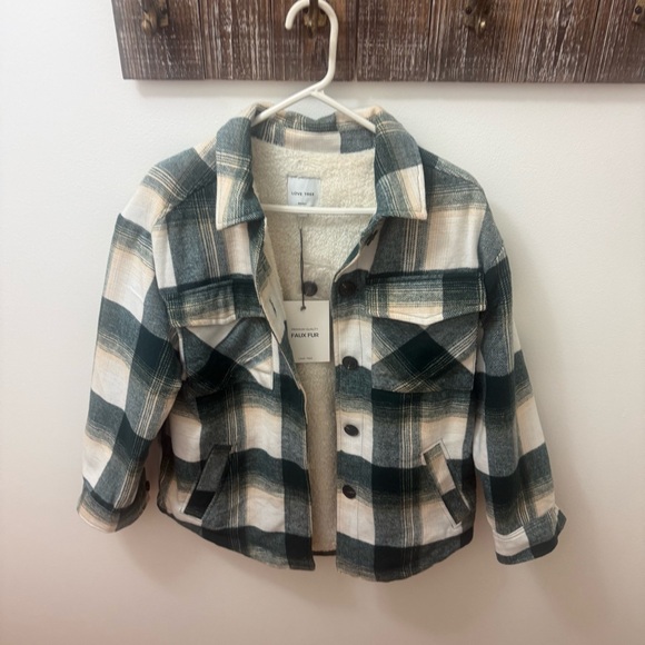 Love Tree Plaid Jacket with Faux Fur Lining NWT size small - Picture 5 of 8